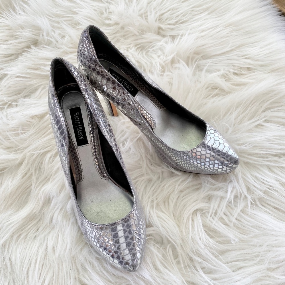 ~White House Black Market~ silver heels